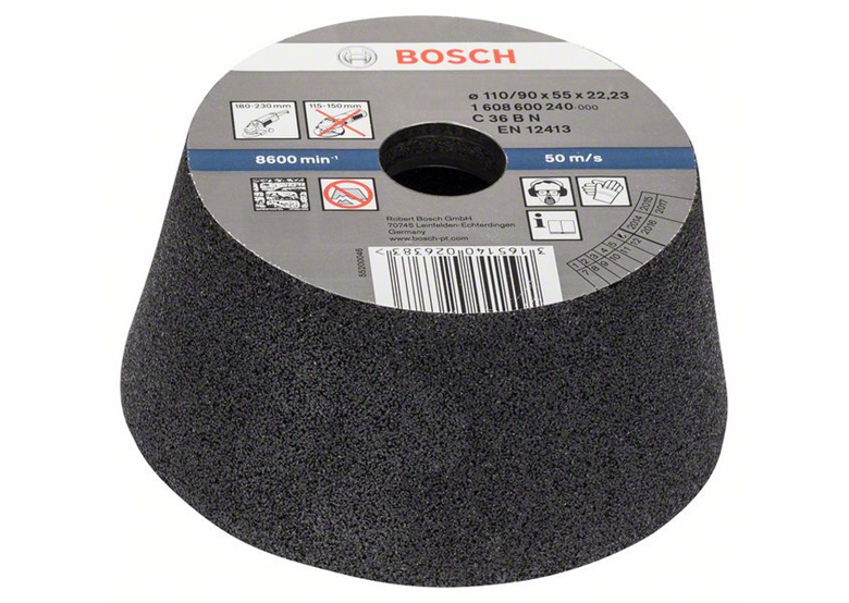 Brusný kryt, kuželový - kámen/beton 90 mm, 110 mm, 55 mm, 36 Bosch 1608600240