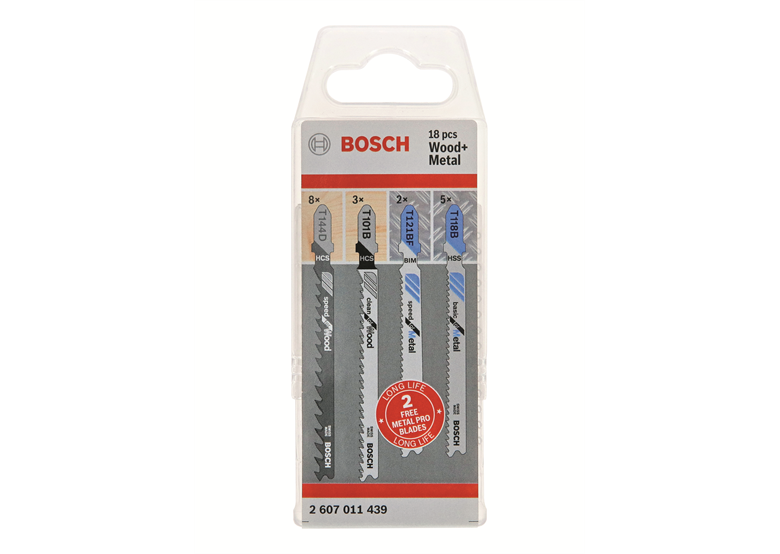 Sada nožů na dřevo a kov 18ks. Bosch 2607011439