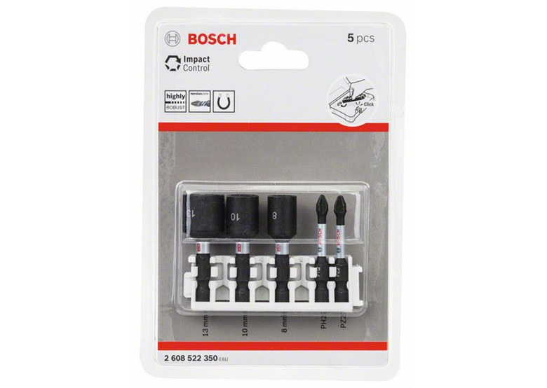 5dílná sada šroubovacích bitů a nástrčných klíčů Impact Control Bosch 2608522350