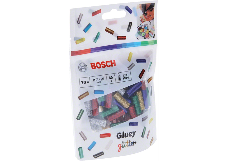 Třpytivé tavné lepidlo 70ks. Bosch Gluey