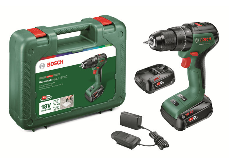 Aku vrtačka/šroubovák s přiklepem Bosch UniversalImpact 18V-60 2x2,0Ah