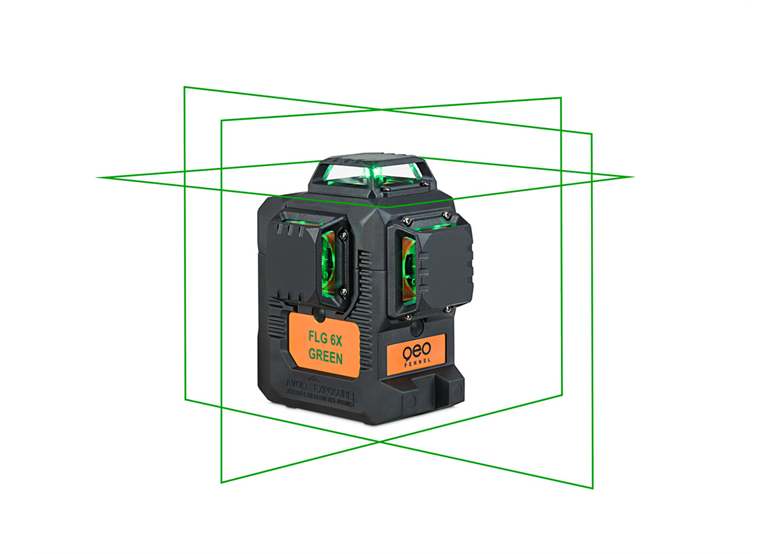 Zelený rovinný křížový laser 3x360° Geo-Fennel FLG 6X-GREEN