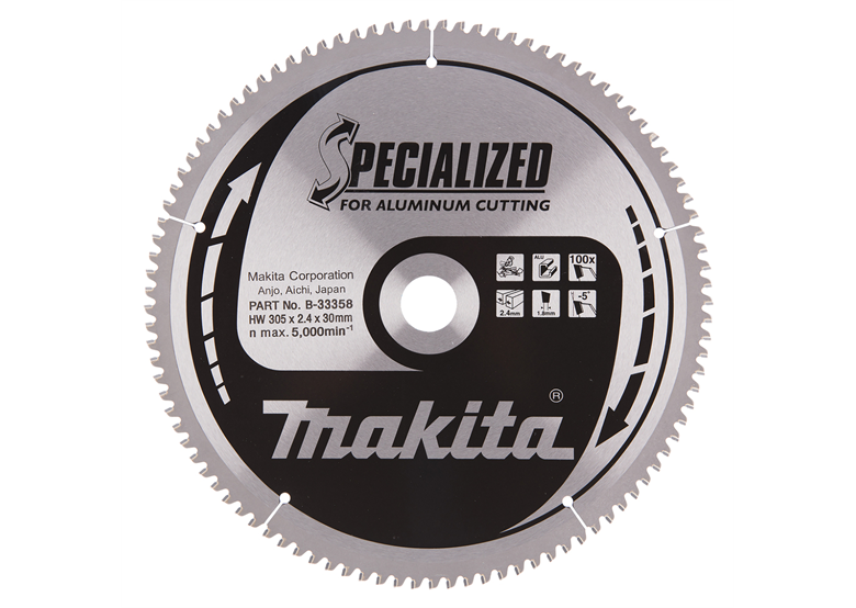 Tvarový kotouč na hliník Specialized 305x30mm, 100 zubů Makita B-33358