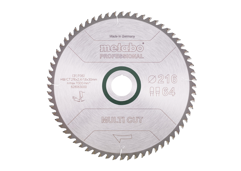 Pilový kotouč multi cut – professional, 216x30, Z64 FZ/TZ, 10° Metabo 628063000