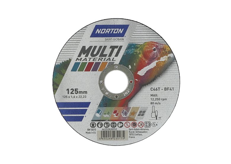 Univerzální řezný kotouč 125x22,23mm Norton MULTI MATERIAL