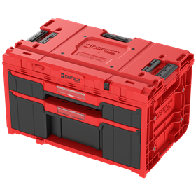 Box se šuplíky Qbrick System ONE 2.0 DRAWER 2 Plus TOOLBOX EXPERT RED Ultra HD Custom