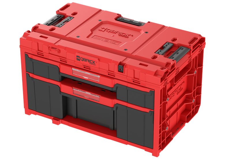 Box se šuplíky Qbrick System ONE 2.0 DRAWER 2 Plus TOOLBOX EXPERT RED Ultra HD Custom