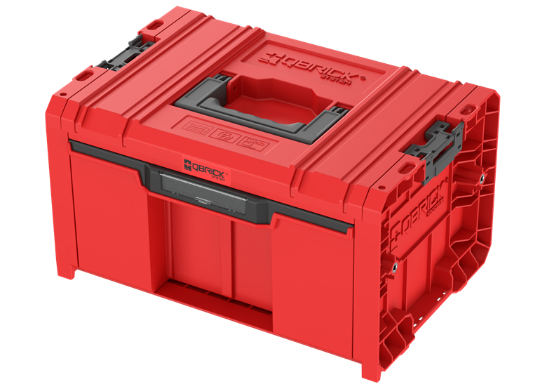 Krabice se zásuvkou Qbrick System PRO 2.0 DRAWER 1 TOOLBOX BASIC RED Ultra HD Custom