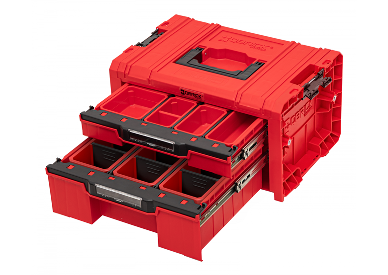 Box se šuplíky Qbrick System PRO 2.0 DRAWER 2 TOOLBOX EXPERT RED