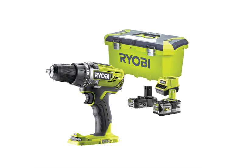 Aku vrtačka/šroubovák Ryobi ONE+ R18DD3-252T 1x2,0Ah, 1x5,0Ah