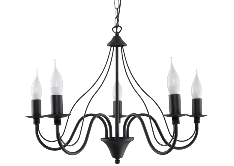 Chandelier MINERWA 5 black Sollux Lighting Crimson