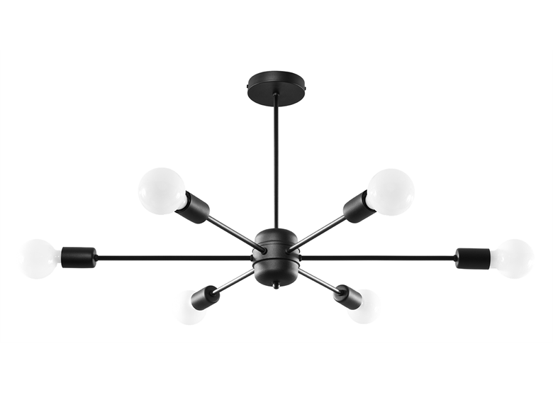 Chandelier LANGO 6 black Sollux Lighting Crimson