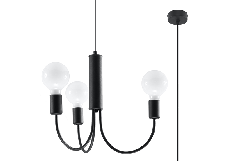 Chandelier PICCOLO 3 black Sollux Lighting Crimson