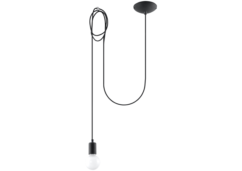 Pendant lamp EDISON 1 black Sollux Lighting Nickel