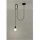 Pendant lamp EDISON 1 black Sollux Lighting Nickel