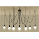 Chandelier EDISON 7 black Sollux Lighting Nickel