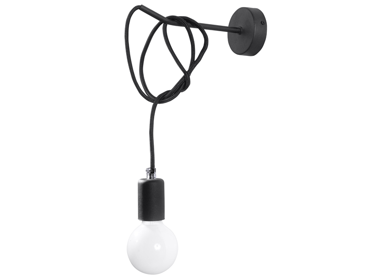 Wall lamp EDISON black Sollux Lighting Nickel