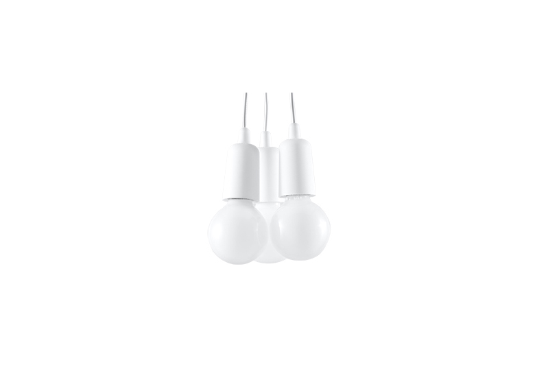 Pendant lamp DIEGO 3 white Sollux Lighting Nickel