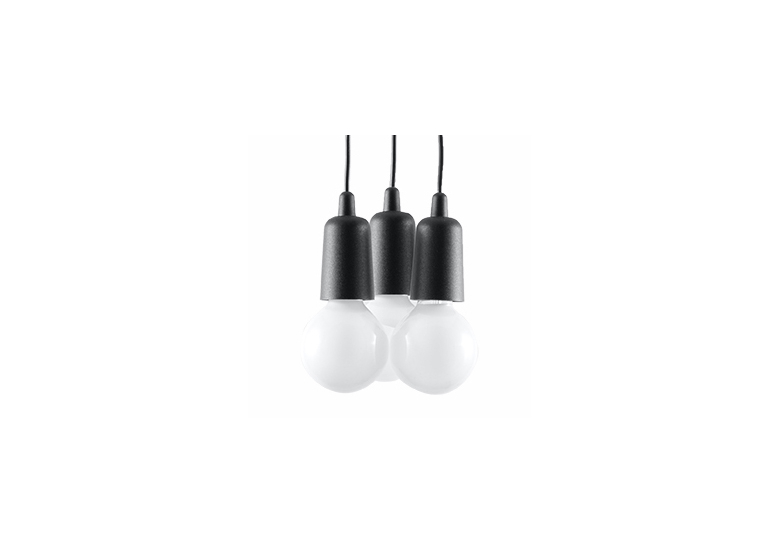 Pendant lamp DIEGO 3 black Sollux Lighting Nickel