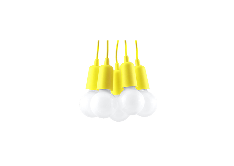 Pendant lamp DIEGO 5 yellow Sollux Lighting Nickel