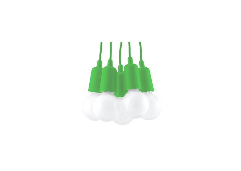 Pendant lamp DIEGO 5 green Sollux Lighting Nickel