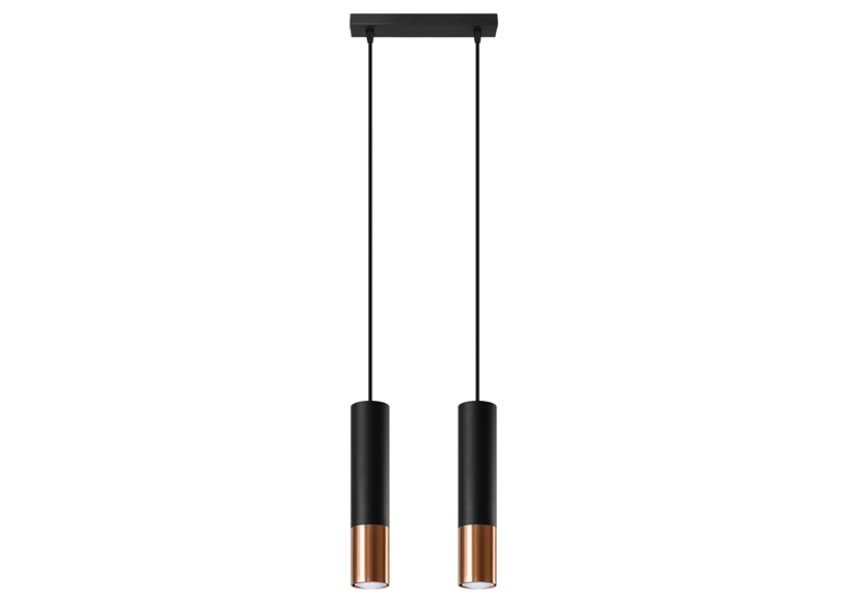 Pendant lamp LOOPEZ 2 black/copper Sollux Lighting Ocean Green