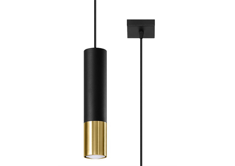 Pendant lamp LOOPEZ 1 black/golden Sollux Lighting Ocean Green