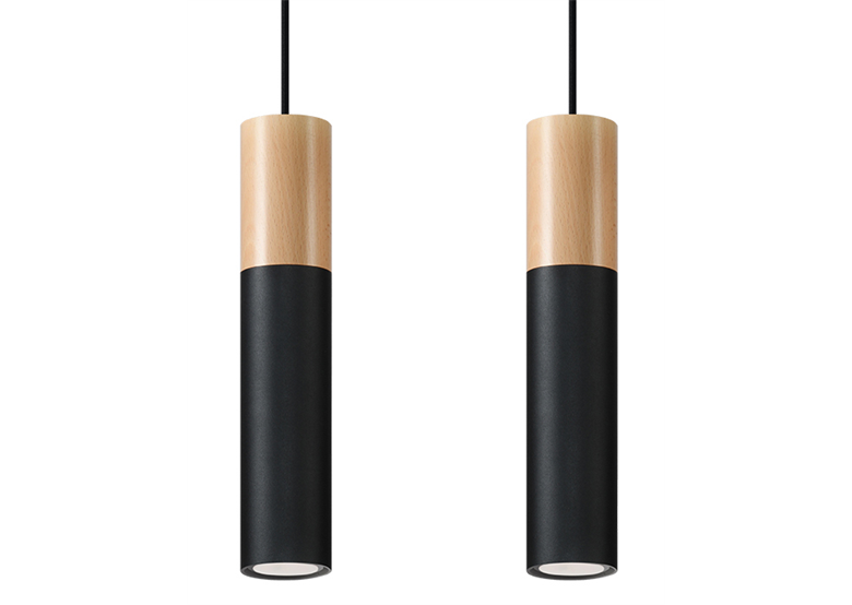 Pendant lamp PABLO 2 black Sollux Lighting Peach Puff