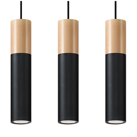 Pendant lamp PABLO 3 black Sollux Lighting Peach Puff