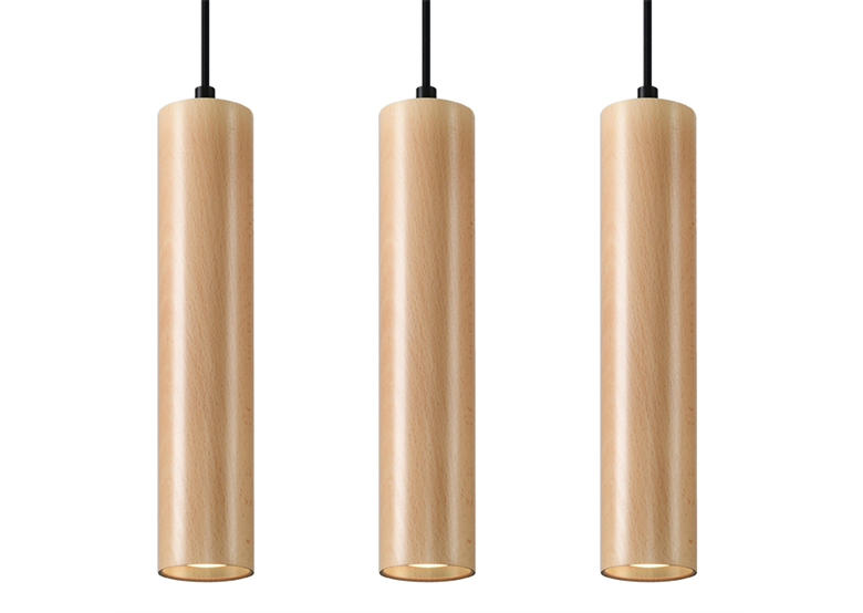 Pendant lamp LINO 3 wood Sollux Lighting Peach Puff