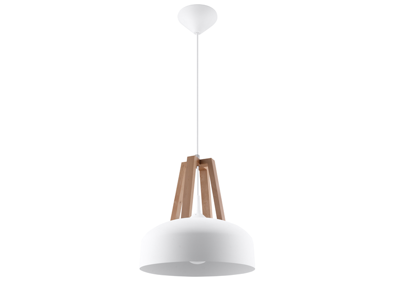 Pendant lamp CASCO white/natural wood Sollux Lighting Peach Puff