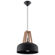 Pendant lamp CASCO black/natural wood Sollux Lighting Peach Puff