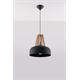 Pendant lamp CASCO black/natural wood Sollux Lighting Peach Puff