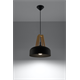 Pendant lamp CASCO black/natural wood Sollux Lighting Peach Puff