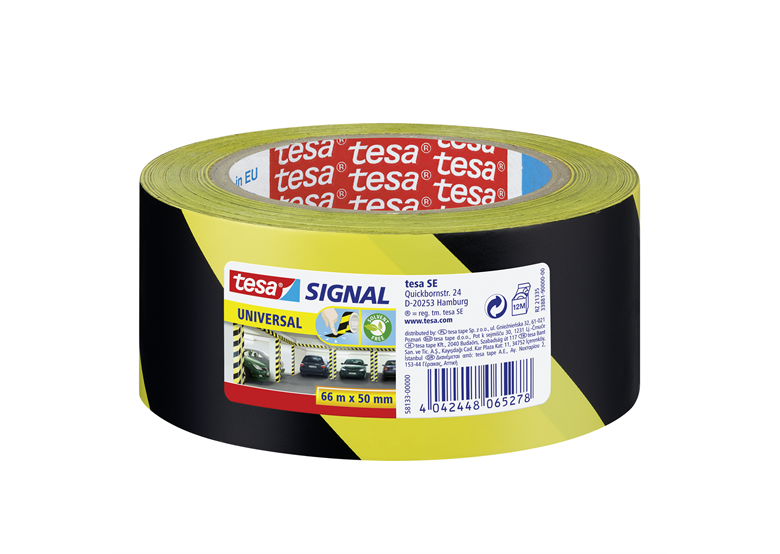 Signal Výstražná páska 66 m x 50 mm, žluto-černá Tesa 58133